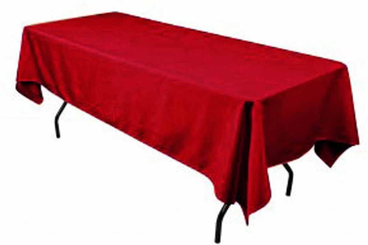 Rectangular Cranberry Polyester Tablecloth 60×144 Inch Rich & Festive Décor for Weddings, Parties & Banquets
